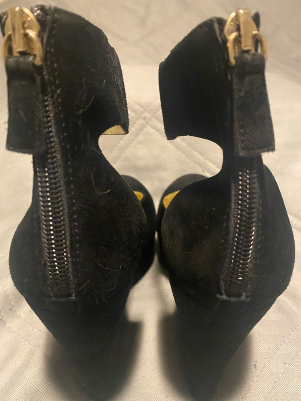 Elaine Turner Black Suede Wedge Ankle-Strap Heels Ladies Size 7 - Picture 6 of 6